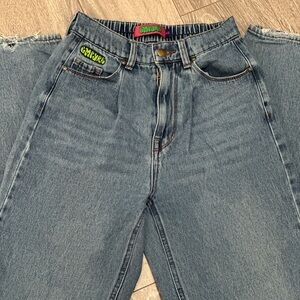 Vintage Blue Jeans with Embroidered Logo